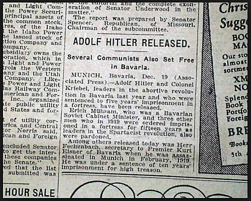 Hitler is Released from Prison