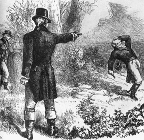 Burr kills Hamilton in a duel