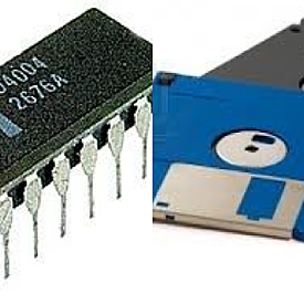 El lanzamiento de un microprocesador y el lanzamiento de discos flexibles