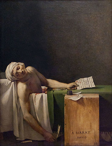 De dood van Marat, schilderkunst
