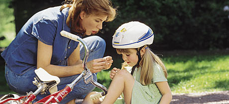 mi primera  caída en bicicleta