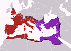 Roman Empire splits