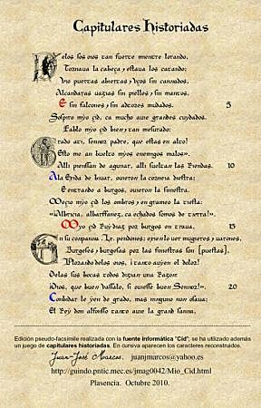 ETAPA DEL ESPAÑOL ALFONSÍ: El Cantar del Mio Cid