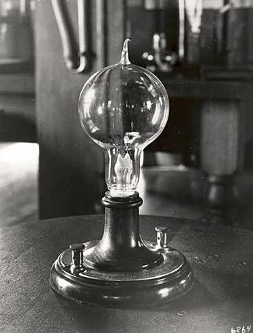 First lightbulb invented
