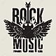 51946789 banner para la música rock con la guitarra eléctrica con las alas en el fuego