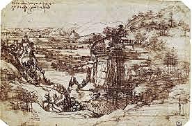 Le paysage, premier dessin de Leonardo