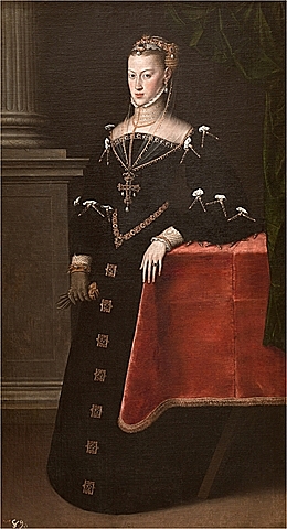 1548: María of Austria began her period like regent spanish queen, until her brother's return.