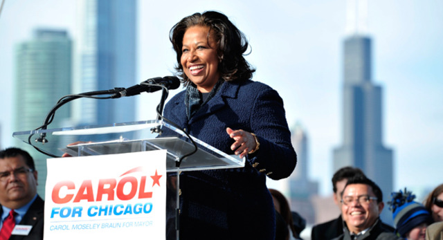 Carol Moseley Braun joins the senate.