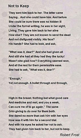 Not to keep by Robert Frost