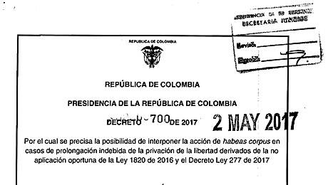 Decreto 700, sobre la posibilidad de interponer la accion de Habeas corpus