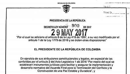 Decreto 900 que da suspencion de ordenes de captura para mienbros de las FARC