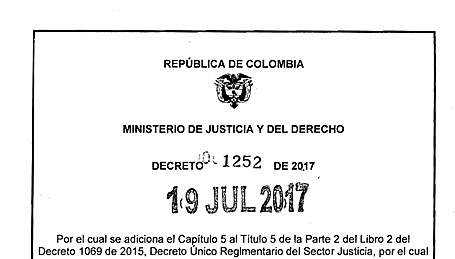 Decret 1252 que adiciona al decreto 1069 de 2015 un capitulo sobre amnistías e indulto previstos en la ley 1820