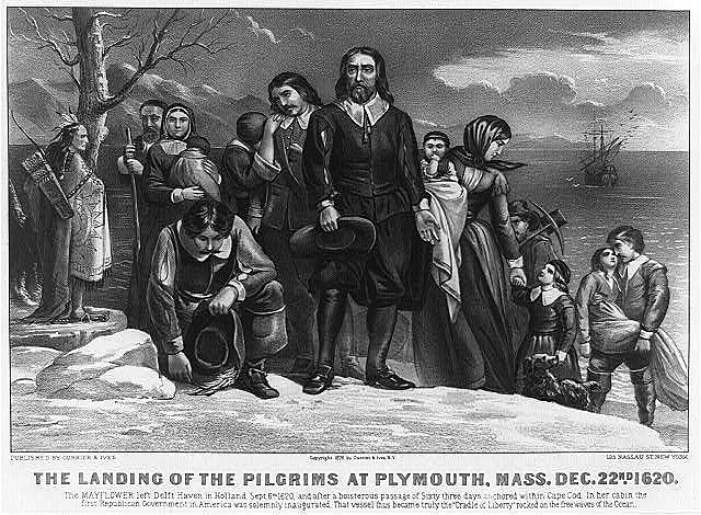 Calvinist Pilgrims come to America