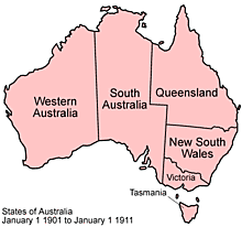 Australia finaly split into 6 plaves WA, SA, NT, Victora, Nsw and QL