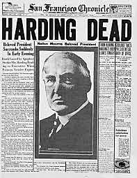 Warren G. Harding dies
