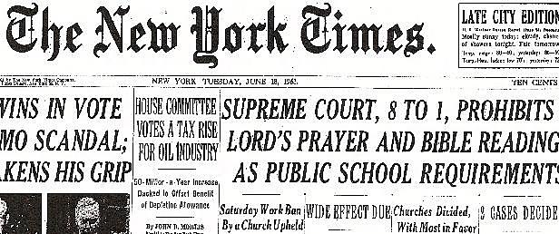 The U. S. Supreme Court Reaffirms Engel v. Vitale