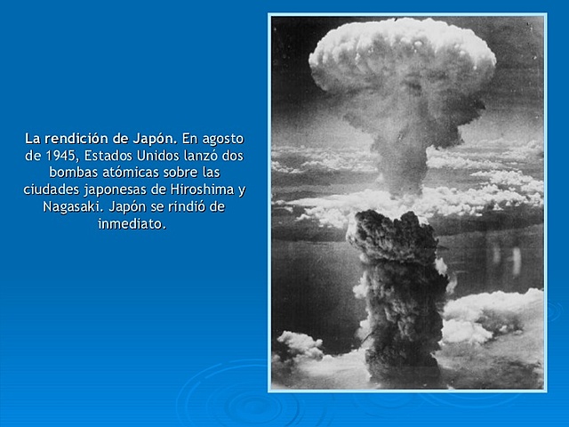 Estados Unidos lanza una bomba atómica en Nagasaki.