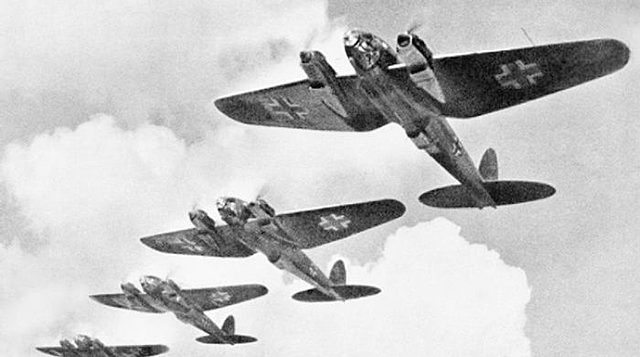 Luftwaffe's first major bombing raid