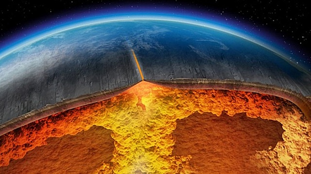 Divisió de l'escorça (fa 1.500 Ma)