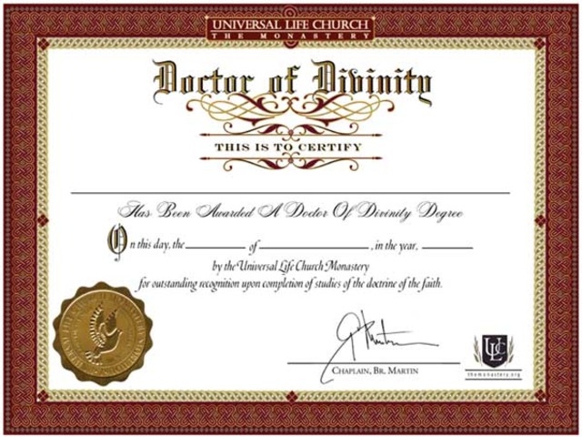 Award Doctor of Divinity