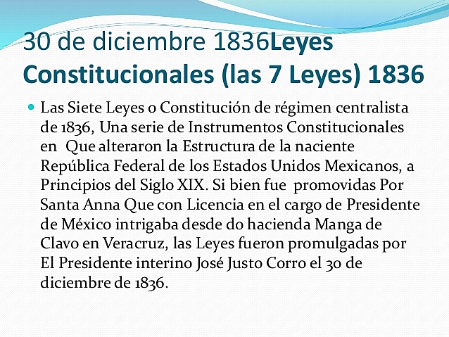 1836 Bases y Leyes Constitucionales de la República Mexicana