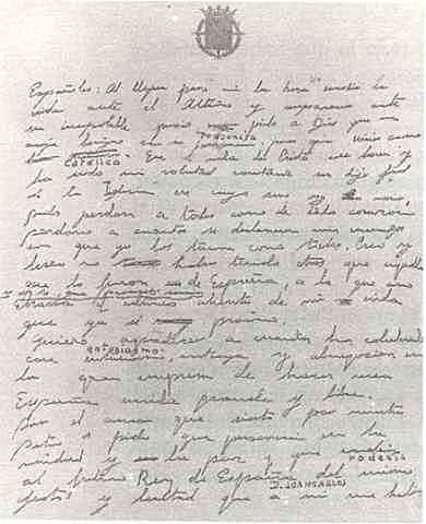 Lectura del testamento de Franco