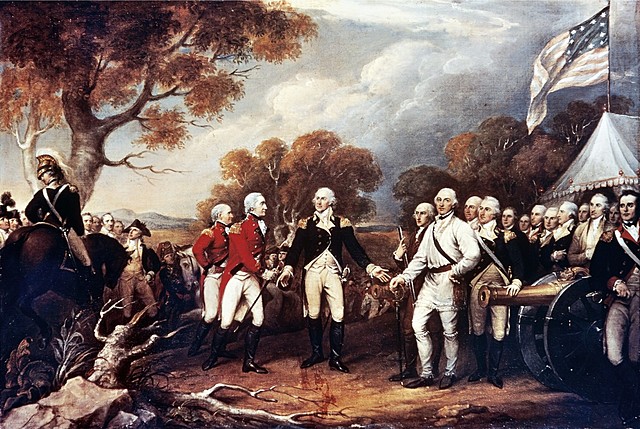 Burgoyne surrenders at Saratoga