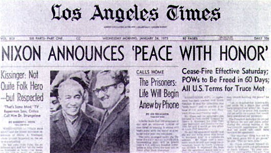 End of US involvement in the Vietnam war