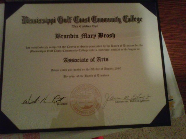 Graduated with an Associate of Arts Degree from Mississippi Gulf Coast Community College