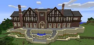 Built a huge house in minecraft