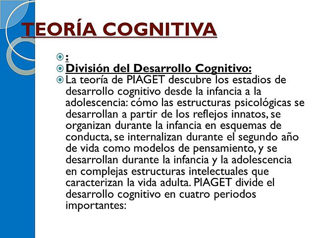 TEORÍA COGNITIVA. Jean Piaget 1919
