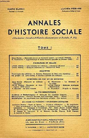 Se funda  Annales d'histoire économique et sociale, revista científica francesa.