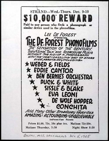 Lee DeForest Patents "Sound on Film"