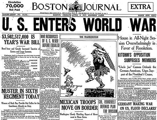 U.S enters WW1