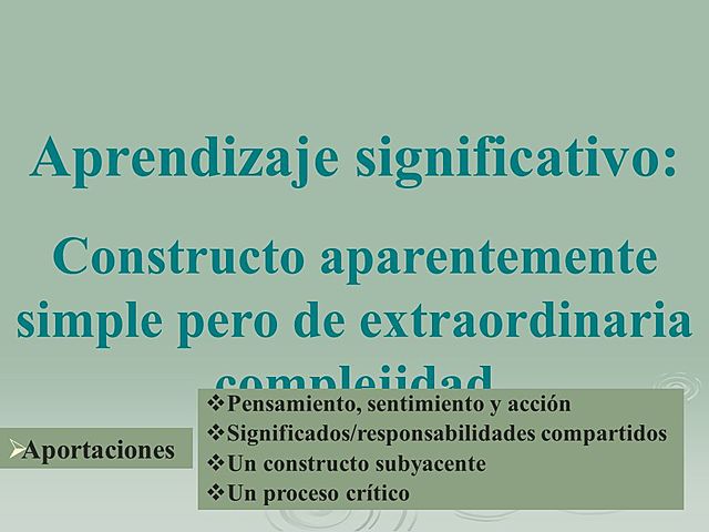 Aportaciones del constructo (Aprendizaje Significativo)
