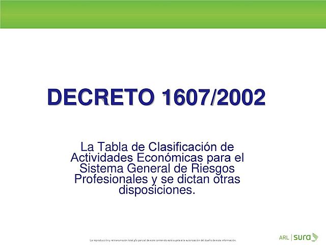 Decreto 1607 de 2002
