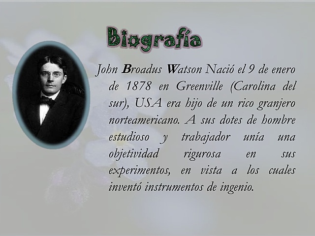 EL CONDUCTISMO DE JHON B. WATSON