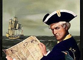 Captain James Cook charts the east coast in his ship