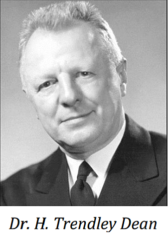 El Dr. H. Trendley Dean Jefe de la unidad dental del Instituto Nacional de EUA, inicio una investigacion de epidemiologia de la fluorosis