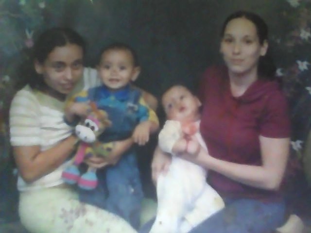 my first photo with my mother , aunt and cousin