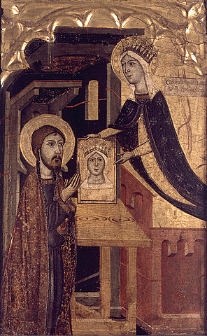 San Lucas recibiendo de la Virgen su Verónica - Maestro de Villahermosa