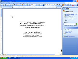 Office 2003 en el 2003, Microsoft Word pasó a lllamarse Microsoft Office Word hace parte de la suite Office. Se mimetiza con el diseño de Windows XP, no hubo cambios notables comparado Word 2002.