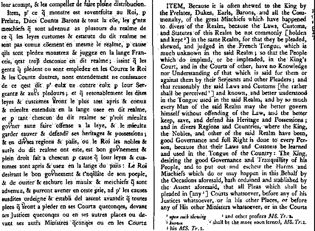 The Statute of Pleading was adopted.