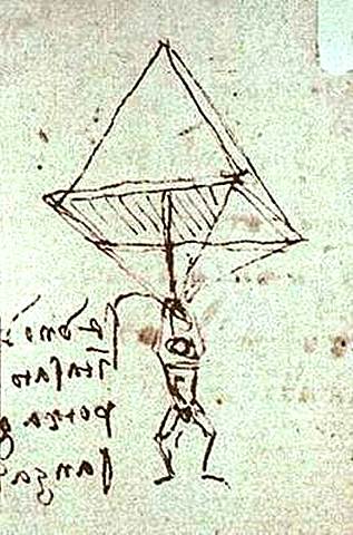 Foi inventado o primeiro paraquedas