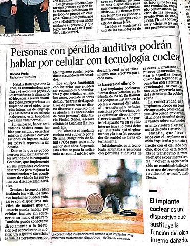 Personas con pérdida auditiva podrán hablar por celular con tecnología coclear