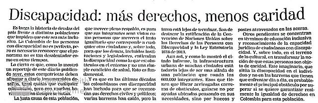 Discapacidad: más derechos, menos caridad