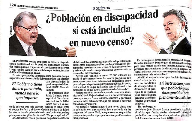 ¿Población en discapacidad si está incluida en nuevo censo?