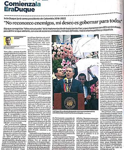 “No reconozco enemigos, mi deseo es gobernar para todos”