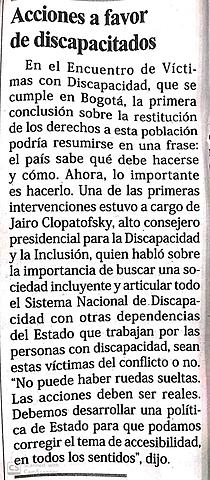 Acciones a favor de discapacitados