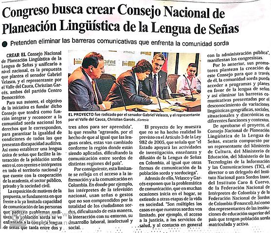 Congreso busca crear Consejo Nacional de Planeación lingüística de la Lengua de Señas
